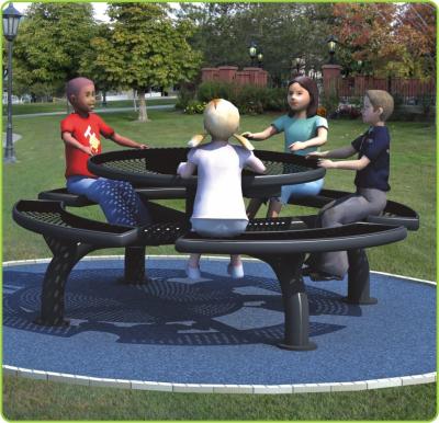 China 250*250*76cm Outdoor Site Amenities / Black Trendy Outdoor Picnic Tables For Parks for sale