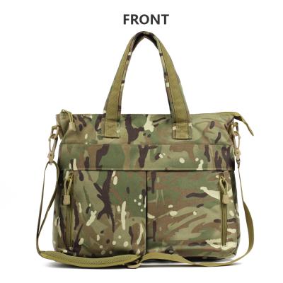 China Hot Selling Fashion Designers Bags Army Men's Boys Briefcase Waterproof Camouflage Print Computer Bag Double Zipper Handbag for sale