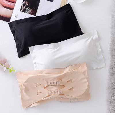 China Ice Silk QUICK DRY Traceless Bandeau Summer Tube Strapless Padded Bra for sale