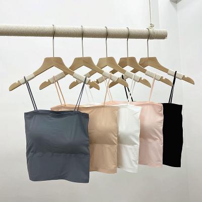 China High Quality Breathable Laser Cut Lift Up Summer Seamless Breathable One Piece Bra Strap Women Underwear Traceless Silk Tube Top for sale