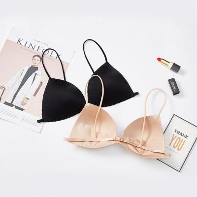 China Triangle One Piece Free Simple French Cup Size Thin Wireless Bra For Girls for sale