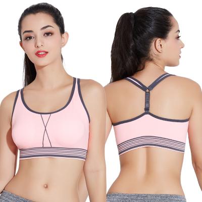 China NEW Design Women Fitness Full Cup Sports Breathable Seamless Crop Top Bra Vest for sale