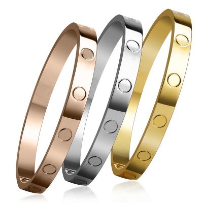 China Custom18k Gold Plated Women's Casual Fashion Personalized Stainless Steel Bracelets Silver / Sporty Bangle for sale