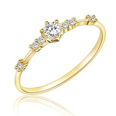 China CLASSIC ring 18K women European and American jewelry 7 small diamonds hand accessories wholesale customization for sale