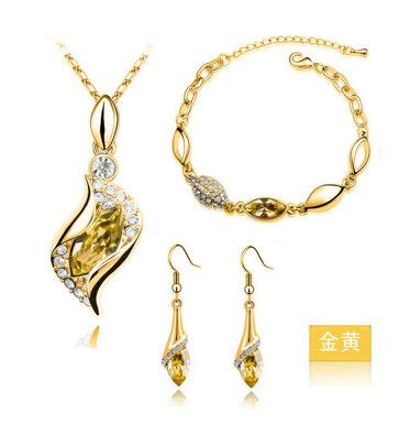 China Crystal Jewelry CLASSIC Zircon Eye Horse Elf Angel Custom Necklace Sets With Rings Women Diamonds Necklace Set for sale