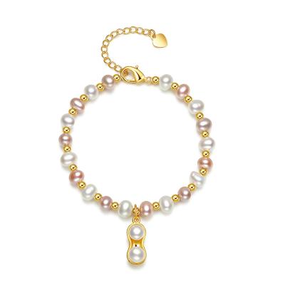 China Charming And Elegant Natural Freshwater Pearl Hiphop Gold High Quality Certificate Bracelet for sale