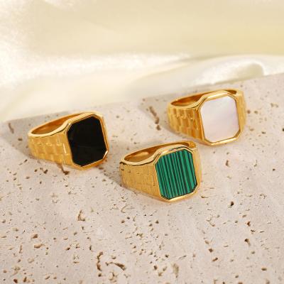 China Hot Selling Exquisite Stainless Steel Chess Lattice DW Stone Rings CLASSIC 18k Gold for sale