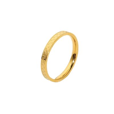 China CLASSIC Fashionable Luxury Plated 18k Gold Stainless Steel Wedding Couple Rings For Women 2021 for sale