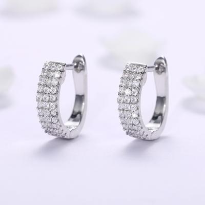 China FASHIONABLE Classic Geometric U-shaped Earring Women's Exquisite Full Zircon Diamond Luxury Stud Earrings for sale