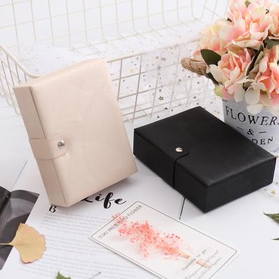 China Custom Made Fashion Leather Magnetic Single Layer Large Capacity Loop PU Jewelry Boxes Travel Jewelry Organizer for sale