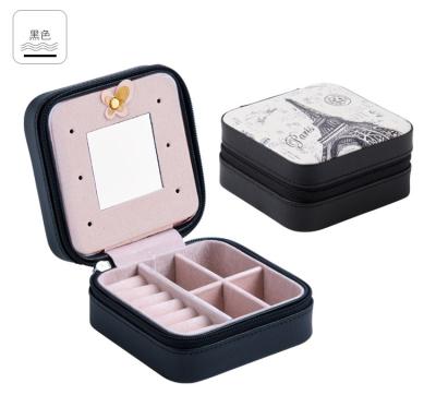 China Portable Creative Leather Travel PU Earrings and Earring Rings Jewelry Boxes for Traveling Jewelry Organizer for sale