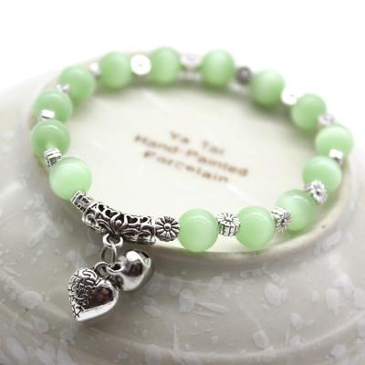 China Cool Fashion CLASSIC Agate Crystal Jade Beaded Cat Eye Charms Bead Bracelet for sale