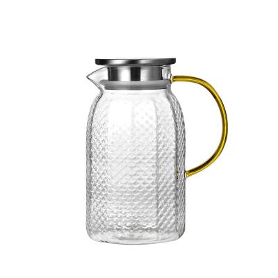 China Glass Sustainable Water Bottle Borosilicate Glass Kettle With Lid For Kitchen for sale