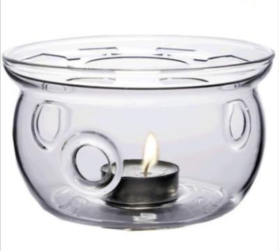 China Viable Heat Resistant Glass Teapot Tea Set Warmer Candle Holder for sale