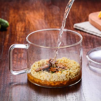 China 1100ml High Sustainable Borosilicate Handmade Transparent Handmade Heat Resistant Glass Coffee Bowl For Kitchen for sale