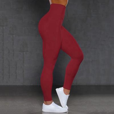 China Private label high waist antibacterial women's workout yoga leggings printing high quality stretchy red leggings for sale