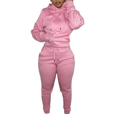 China With Hood Women's Solid Color Loose Sports Suit Plus Velvet Casual Tight Fit High Quality Women's Hoodies Sports Suit for sale