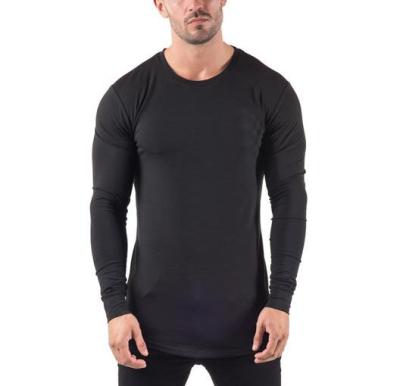 China Custom Logo Anti-Shrink OEM Mens Fitnesswear Longsleeve Fitted T-Shirt for sale