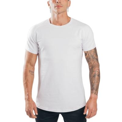 China Anti-wrinkle performance split tee men's fitted short sleeve t-shirt sports elastic t-shirts for sale