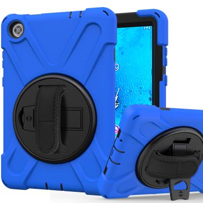 China New Shoulder Strap Yapears Shockedproof Case For Lenovo Tag M8 With Rotatable 360 ​​Kickstand Hand Strap Shockedproof Cover Blue for sale