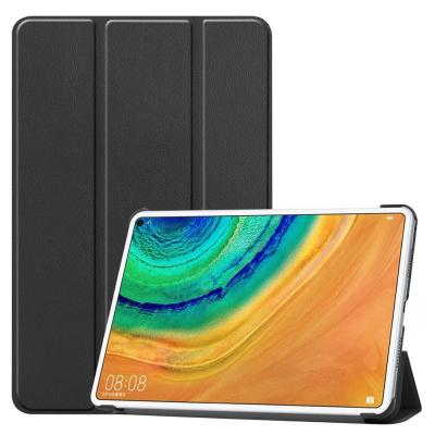 China Protect Ultra Slim Stand Triple Leather Flip Cover PU Tablet Case For Huawei MatePad Pro 10.8 Black Cover for sale