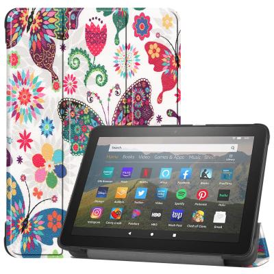 China Protect Yapears For New Amazon Fire HD8 2020 / Fire HD8 Plus 2020 8 Inch Bracket Sleep Color Butterfly Three Times Painted Kindle Sleeve for sale