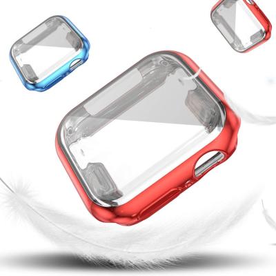 China PC Yapears For Apple Watch Series 4 TPU Skin Watch Protector Case Cover 40/44mm Bumper Silicone Red for sale