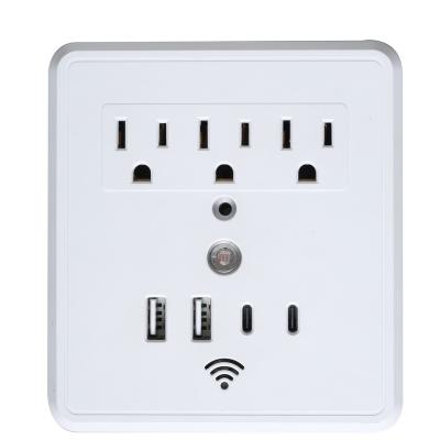 China Power Charging Hot Sale Professional Lower Price Remote Controlled Wifi Alexa And Google Smart Plug With 4 Usb Ports 3 Outlets for sale