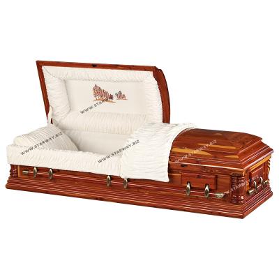 China Rde American Solid American Cedar Style 8206 Wooden Caskets And Caskets Handles Starway Funeral Supplies for sale