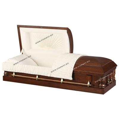 China China Veneer Cheap Veneer Style 7808 Wooden Coffin Cinerary Casket Professional Handmade American Manufacture for sale