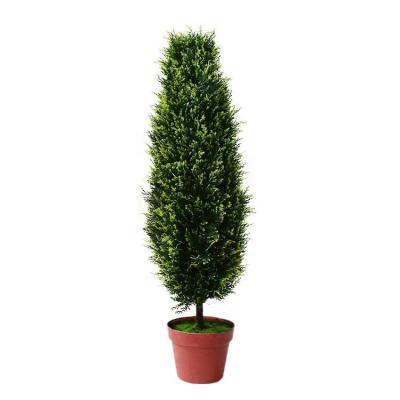 China Wholesale 90cm Artificial Green Garden Artificial Cypress Pine Bonsai Tree Indoor Outdoor Decor for sale