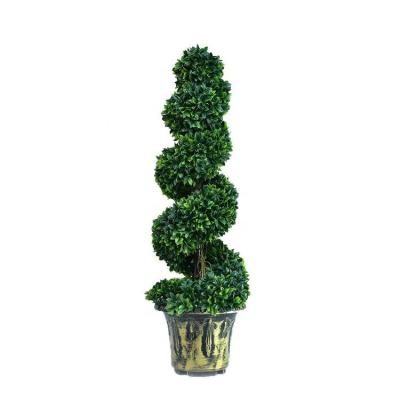 China Wholesale 1.2M Garden Topiary Spiral Plant Outdoor Indoor Decor Artificial Green Artificial Bonsai Plastic Tree for sale