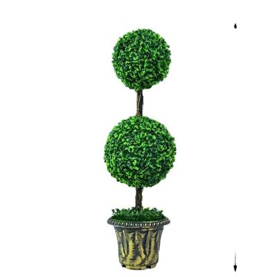 China Hot Selling Artificial Plant Green Garden Boxwood Plastic Ball Shaped Artificial Topiary Tree for sale