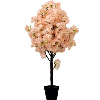 China Wholesale Artificial Cherry Blossom Flower Tree Factory Direct Minimalist Champagne Pink White Cherry for sale