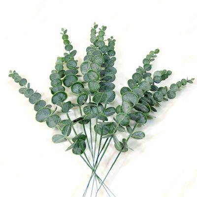 China High Simulation Real Touch Wholesale Plastic Artificial Plants Artificial Eucalyptus Leaf for sale