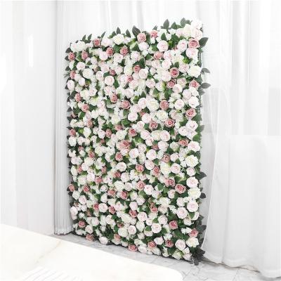 China High Quality Handmade Wedding Silk Wall Rose Backdrop Wall Artificial Flower Decoration for sale