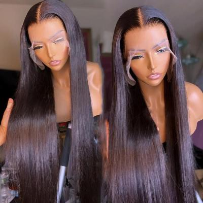 China Other 100% Virgin Remy Wig Brazilian Straight Hair Middle Part Hair Lace Front Wig for sale