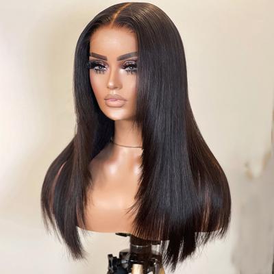 China Other Cuticle Aligned Hd Straight Transparent Lace Wig Human Hair Lace Wigs 200 Density Bone Hd Frontal Wig for sale