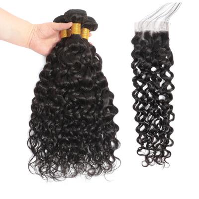 China Curly Curly Hair Bundles With Lace Closure Brazilian Virgin Hair Bundles And Closure Set for sale