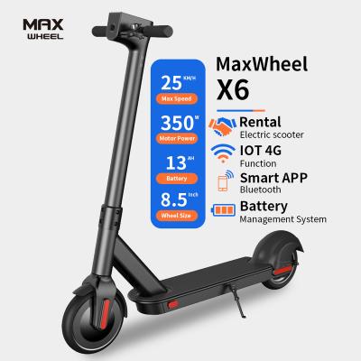 China Adult X6 IOT 4G Unisex Electric Smart Scooter App Electric Scooter Wholesale 350w Battery Management Scooter Rental for sale