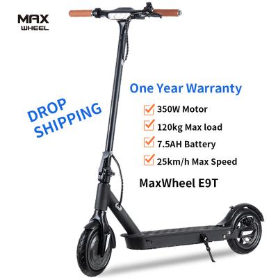 China 10 Inch 2022 Electric Scooter Fashion Design Front LED E-scooter E9T 350w Foldable Electric Scooter Unisex for sale