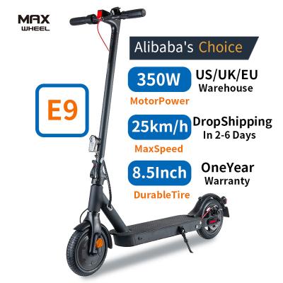 China EU Certificate 350w ABE Newest Design 2 Wheels E9 2022 Adult Scooter Electric Warehouse Unisex Cheap Hot Sale Adult Scooter for sale