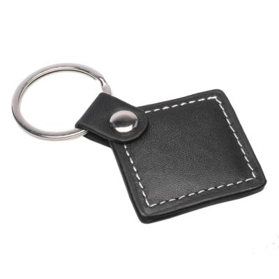 China Fashion HF 13.56Mhz Keyfob Access Control IC Black Leather Key Fob Waterproof/Waterproof RFID Key Chain for sale