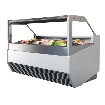 China Single-temperature 12 Pans Gelato Ice Cream Fridge Display Freezer for sale