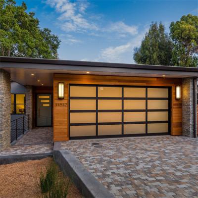 China Modern Steel Garage Sectional Automatic Glass Door for sale