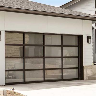 China Modern Fashion Sectional Aluminum Glass Garage Doors For Homes for sale