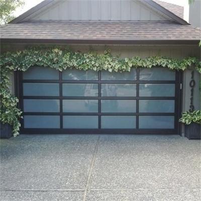 China Modern hot sale aluminum overhead automatic garage sectional door with glass for sale