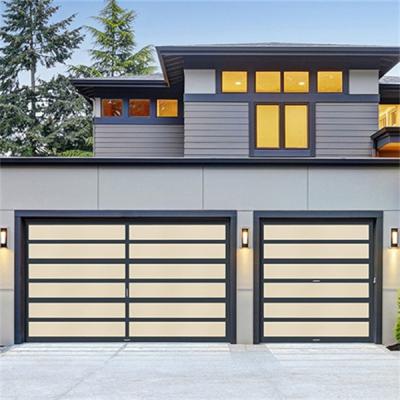 China Modern Residential Garage Sectional Aluminum Insulated Glass Door for sale