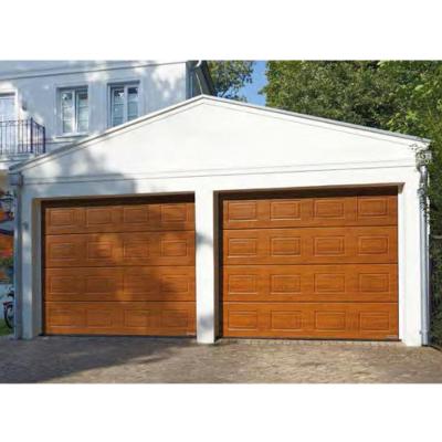 China Modern Wood Look Double Car Garage Door for sale