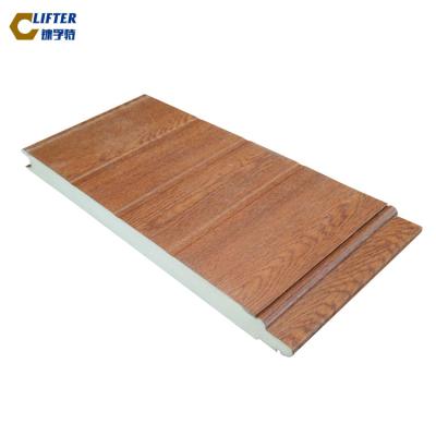 China Modern American Style Finger Guard Smooth Garage Door Panel for sale